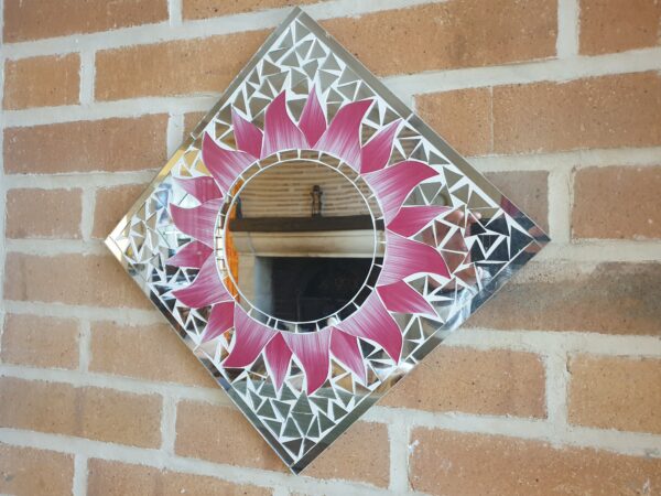 Miroir en mosaïque fleur
